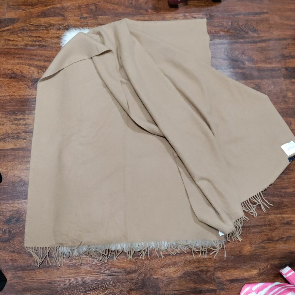 NWT Wilfred Fringed Classic Gold Camel 100% Wool Neck Warmer Scarf XXL - Picture 5 of 14